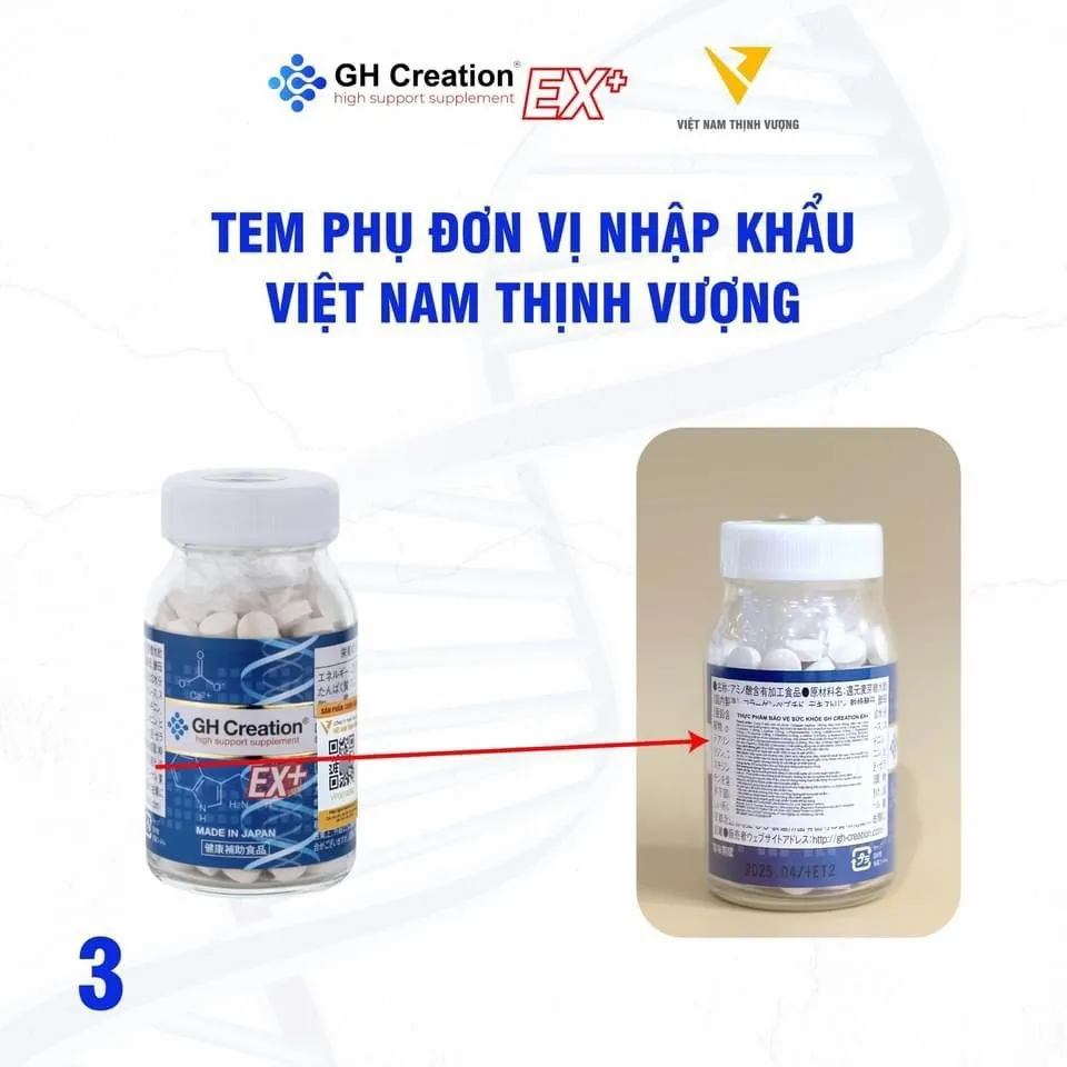 Ảnh Viên uống hỗ trợ tăng chiều cao GH Creation EX+ Nhật Bản 270 viên 3