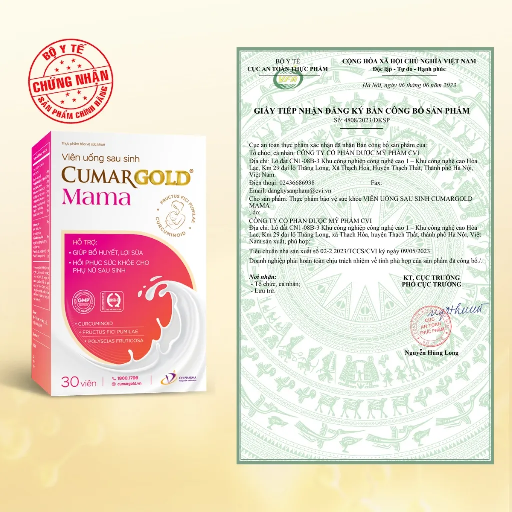 Ảnh Viên Uống Lợi Sữa CumarGold Mama 20 Viên - Gọi Sữa Về 24h, Bổ Huyết, Phục Hồi Sức Khoẻ Sau Sinh - CMUSS2V 4
