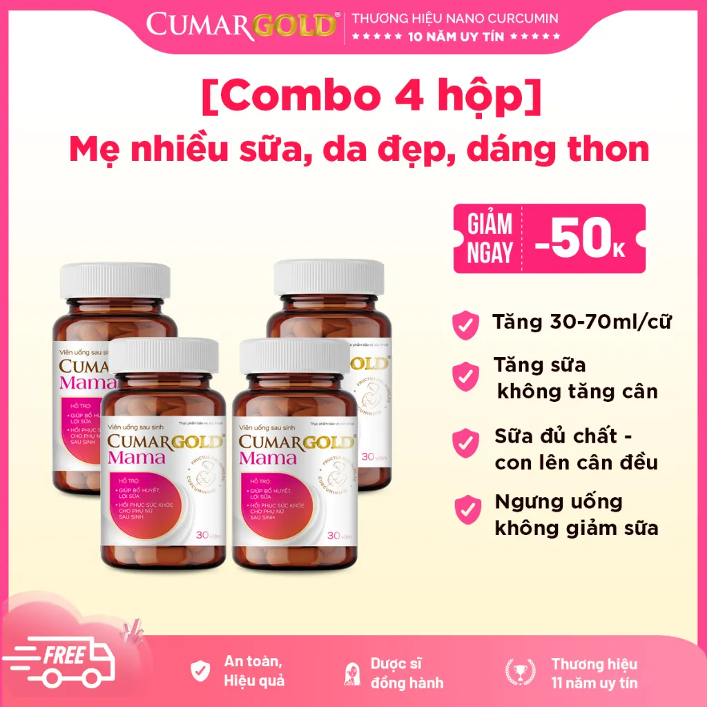 CumarGold Mama: Lợi Sữa Về Nhanh 24h, Phục Hồi & Làm Đẹp Toàn Diện Sau Sinh