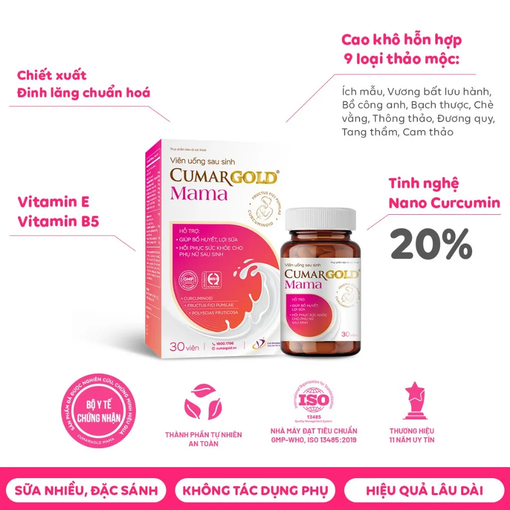 Ảnh Viên Uống Lợi Sữa CumarGold Mama - Gọi Sữa Về 24h, Bổ Huyết, Phục Hồi Sức Khoẻ Sau Sinh - CMUSS2 3