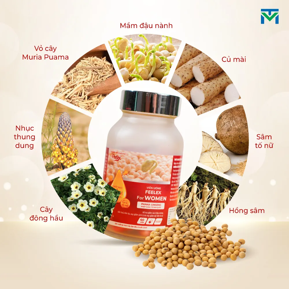 Ảnh Viên uống mầm đậu nành Feelex For Women hỗ trợ cân bằng nội tiết tố, tăng cường sinh lý nữ - 60v 3