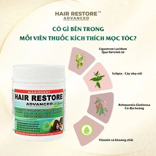 Ảnh Viên Uống Mọc Tóc Hair Restore Advanced Giúp Giảm Tình Trạng Gãy Rụng Tóc Và Thúc Đẩy Tóc Con Phát Triển 1 Lọ 60 Viên 3