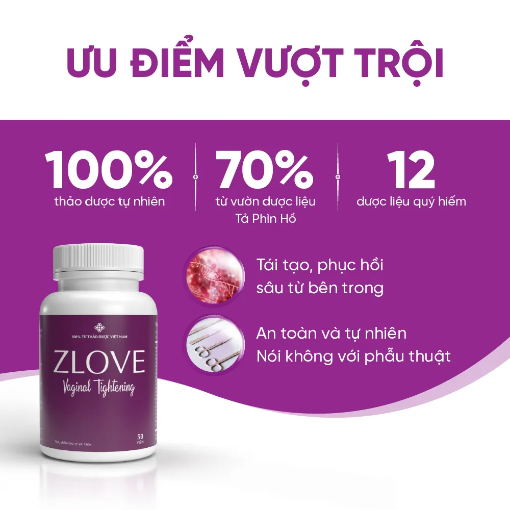 Ảnh Viên uống nội tiết tố nữ Zlove, se khít vùng kín, giảm khô hạn vùng kín ( Hộp 50 Viên) Growgreenaz 2