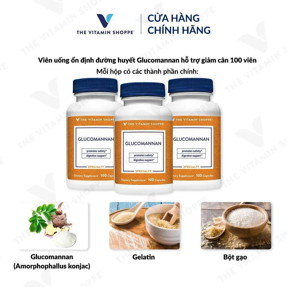 Ảnh VIÊN UỐNG ỔN ĐỊNH ĐƯỜNG HUYẾT THE VITAMIN SHOPPE GLUCOMANNAN 3