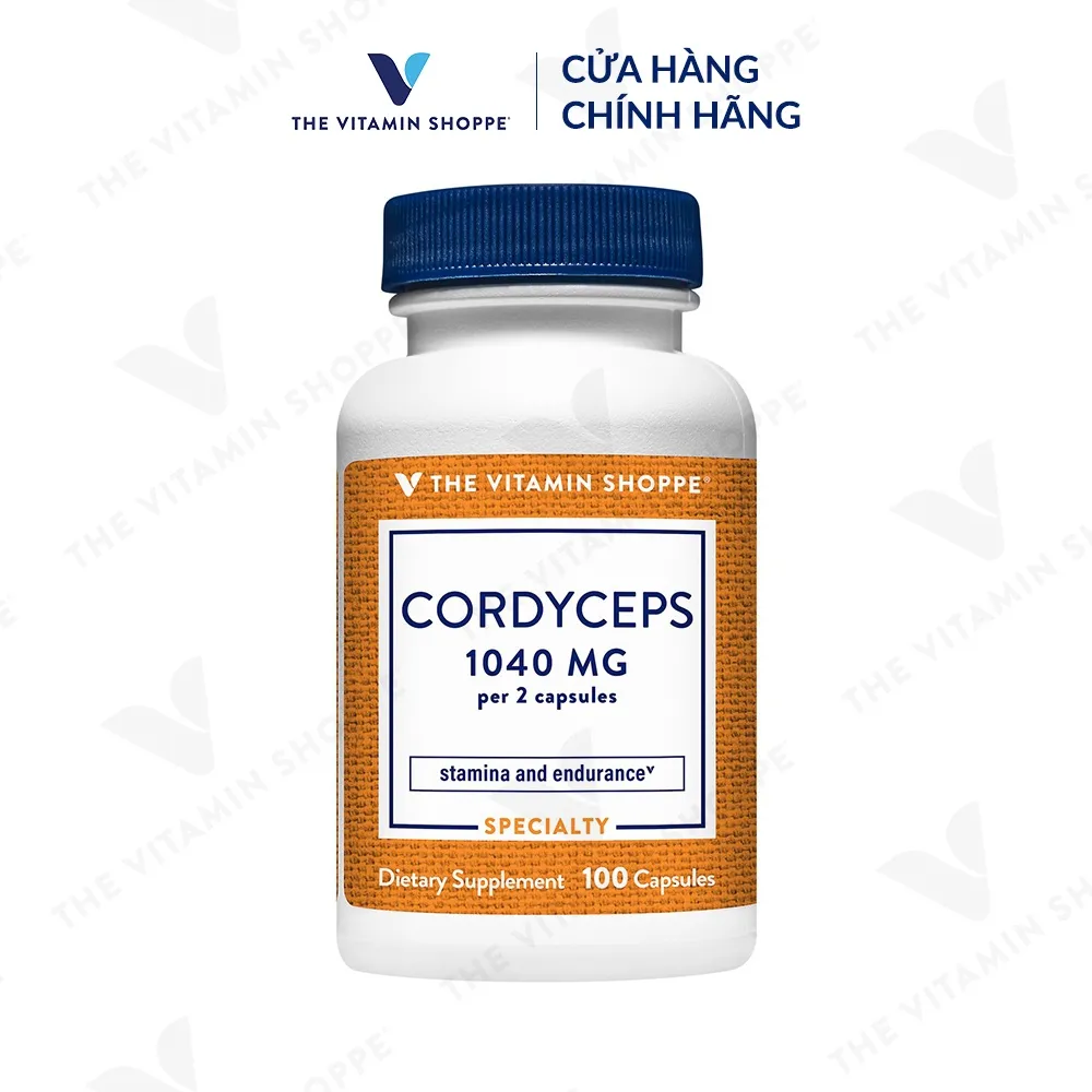Ảnh Viên uống đông trùng hạ thảo THE VITAMIN SHOPPE Cordyceps 1040 MG tăng sức đề kháng 100 viên 4
