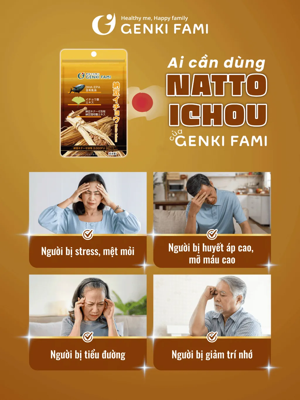 Ảnh Viên Uống Phòng Ngừa Đột Quỵ, Bổ Não, Giúp Ngủ Ngon Nattokinase 3000FU Natto Ichou Genki Fami Nhật Bản Gói 30 Viên 3
