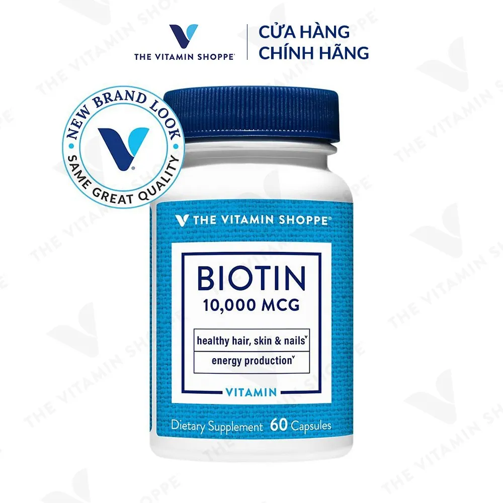 Ảnh Viên uống tăng cường sức khỏe da, tóc, móng THE VITAMIN SHOPPE Biotin 10,000 MCG 1