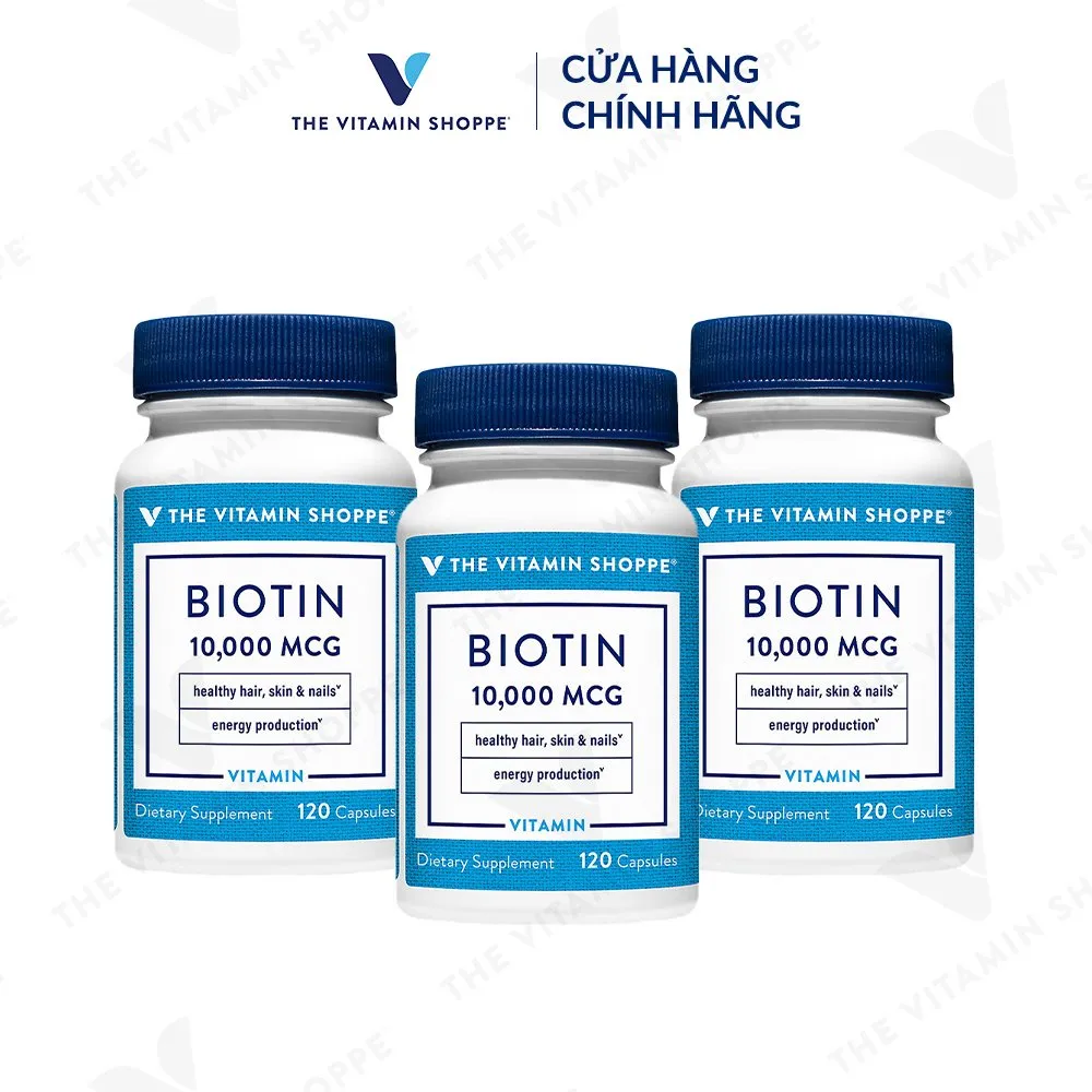 Ảnh Viên uống tăng cường sức khỏe da, tóc, móng THE VITAMIN SHOPPE Biotin 10,000 MCG 3