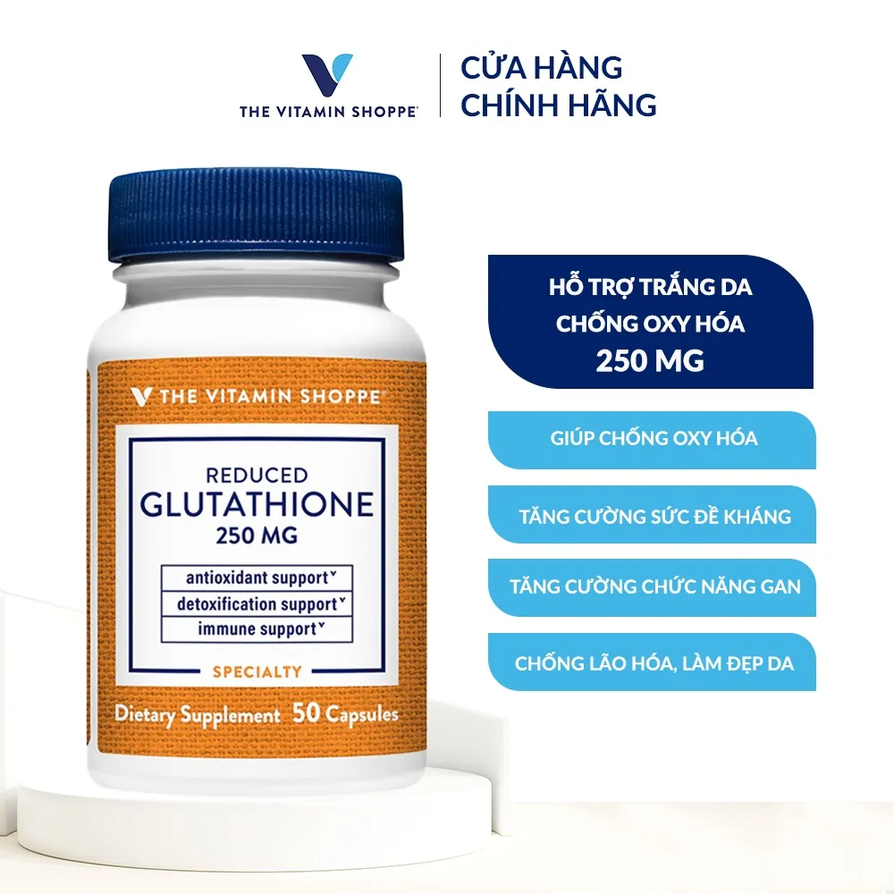 Ảnh Viên uống trắng da ,chống oxy hóa, tăng cường đề kháng Glutathione Reduced 250mg THE VITAMIN SHOPPE 1