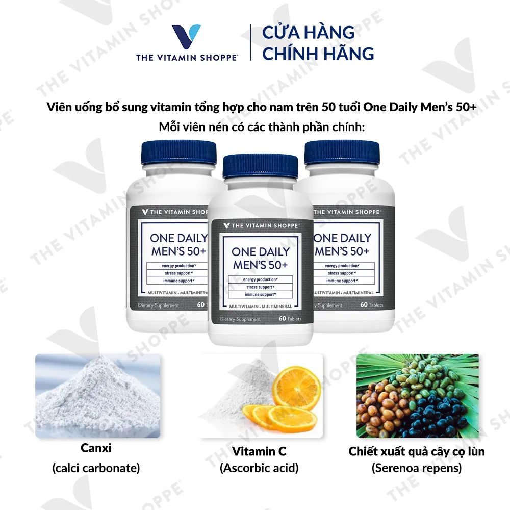 Ảnh Viên uống vitamin tổng hợp cho nam trên 50 tuổi THE VITAMIN SHOPPE One Daily Men’s 50+ 60 viên 1