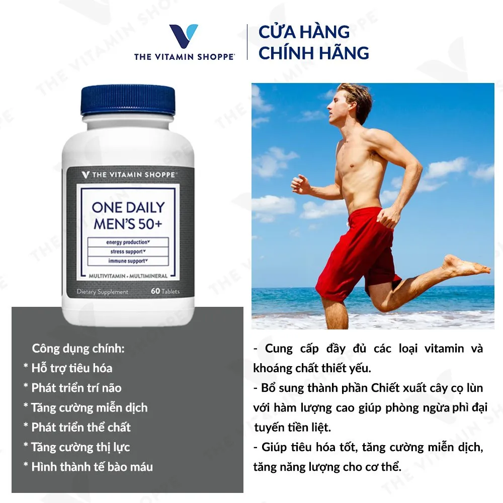 Ảnh Viên uống vitamin tổng hợp cho nam trên 50 tuổi THE VITAMIN SHOPPE One Daily Men’s 50+ 60 viên 2
