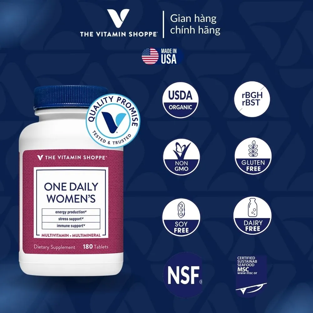 Ảnh Viên Uống Vitamin Tổng Hợp Cho Phụ Nữ & Phụ Nữ Sau Sinh Vitamin Shoppe One Daily Women’s 60 viên 2