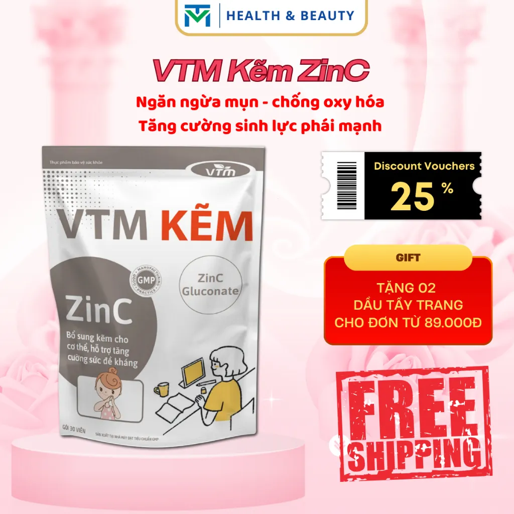 Ảnh Viên uống VTM bổ sung Kẽm ZinC hỗ trợ tăng cường sức đề kháng 1