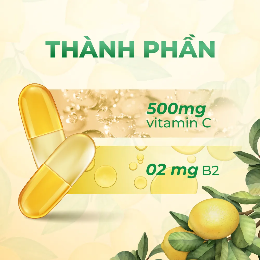 Ảnh Viên uống VTM Vitamin C bổ sung vitamin C, sáng da, mờ thâm, tăng cường đề kháng - gói 60 viên 3