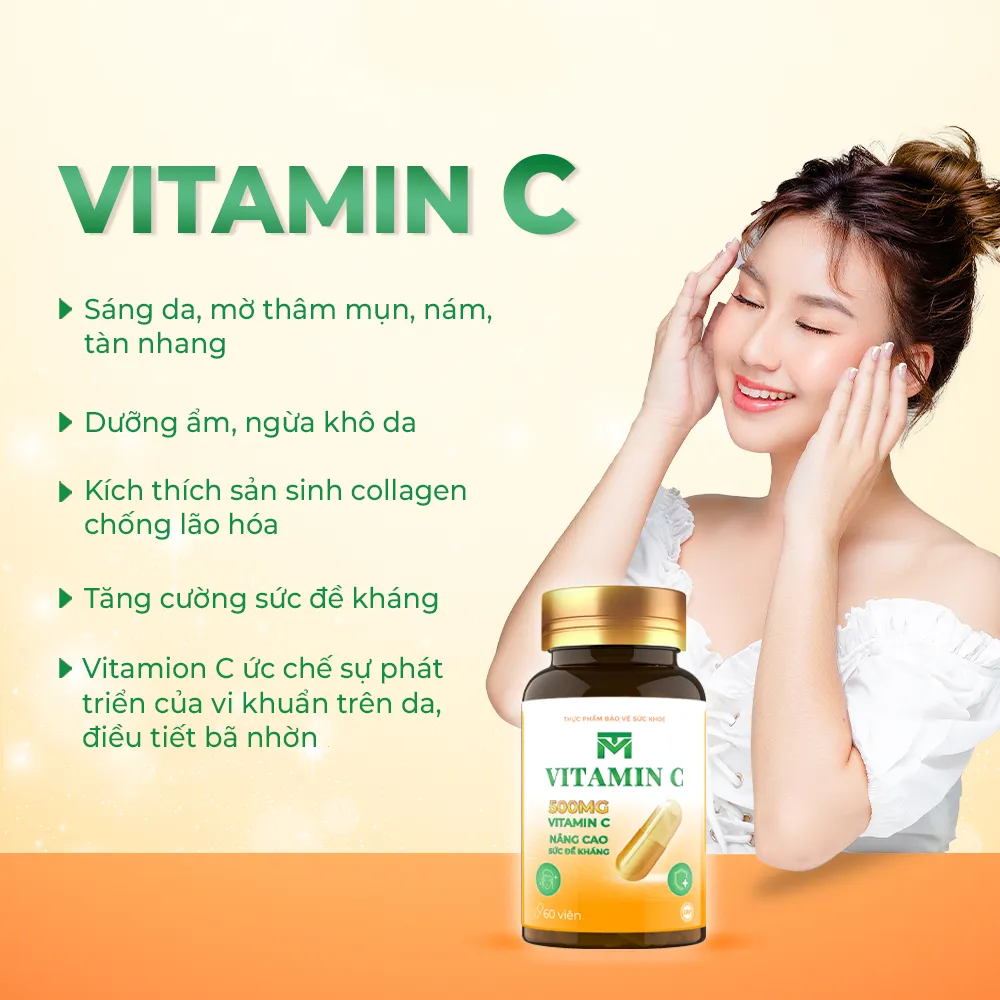 Ảnh Viên uống VTM Vitamin C bổ sung vitamin C, sáng da, mờ thâm, tăng cường đề kháng - gói 60 viên 4