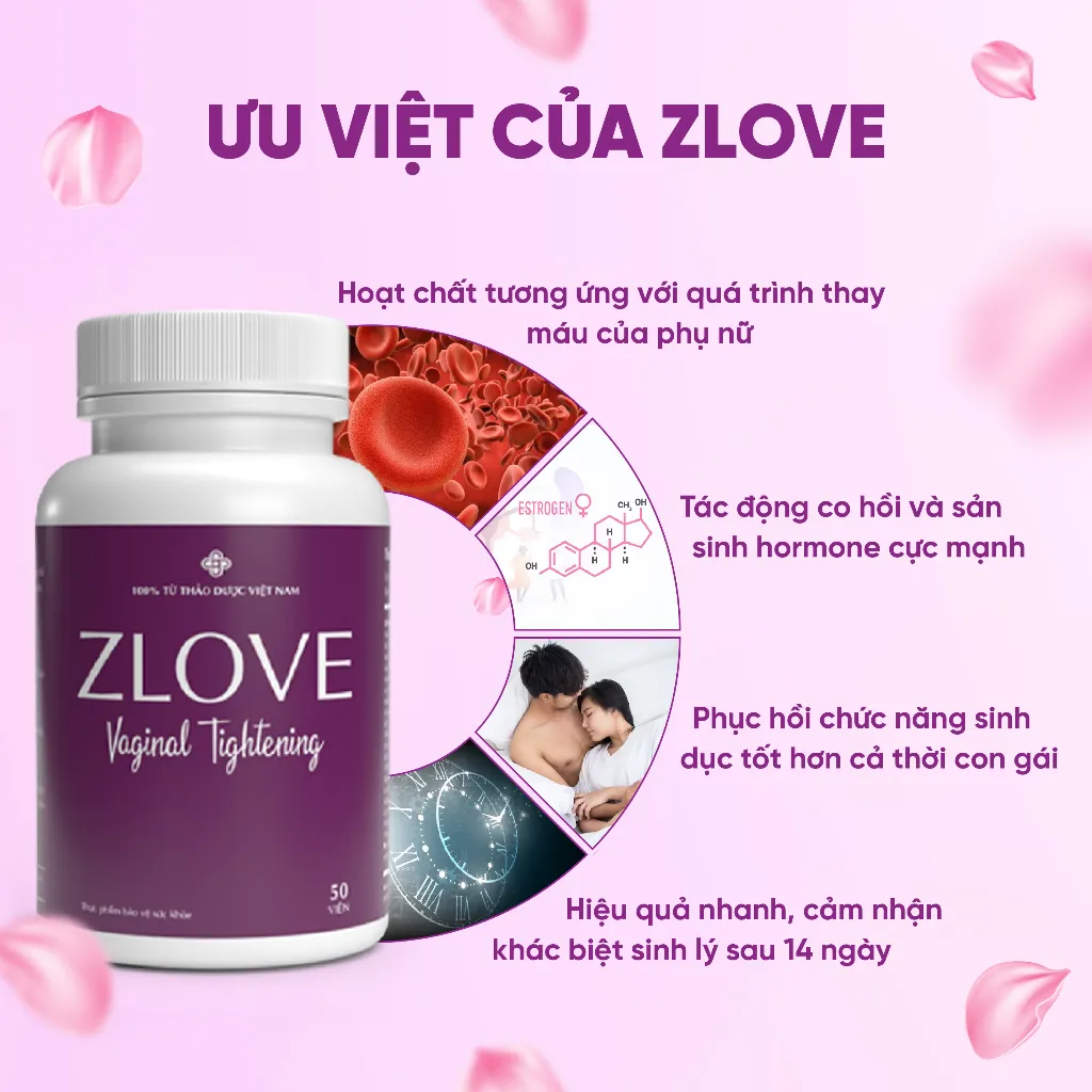 Ảnh Viên uống Zlove tăng cường nội tiết tố nữ, se khít vùng kín, giảm bốc hỏa, mất ngủ ( hộp 50 viên ) 3