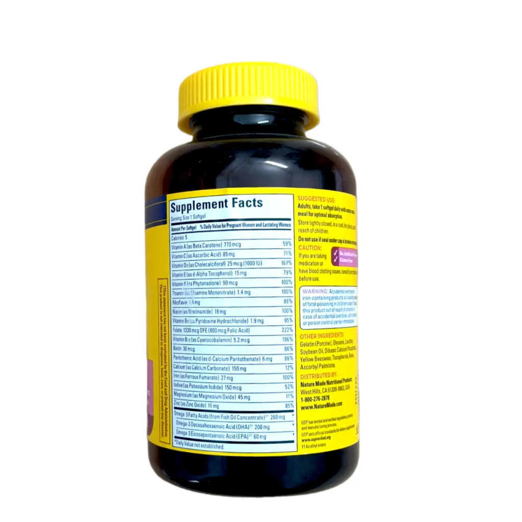 Ảnh Vitamin tổng hợp cho bà bầu Nature Made Prenatal Folic + DHA - Vitamin của Mỹ 150 viên 4