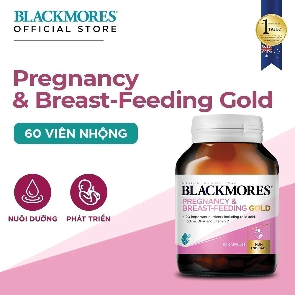 Ảnh Vitamin Tổng Hợp Cho Bà Bầu và Mẹ Cho Con Bú Blackmores Pregnancy & Breast-Feeding Gold Lọ 60 Viên 2