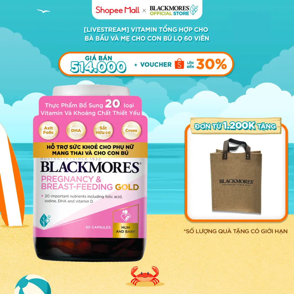 Ảnh Vitamin Tổng Hợp Cho Bà Bầu và Mẹ Cho Con Bú BLACKMORES Pregnancy & Breast-Feeding Gold 1
