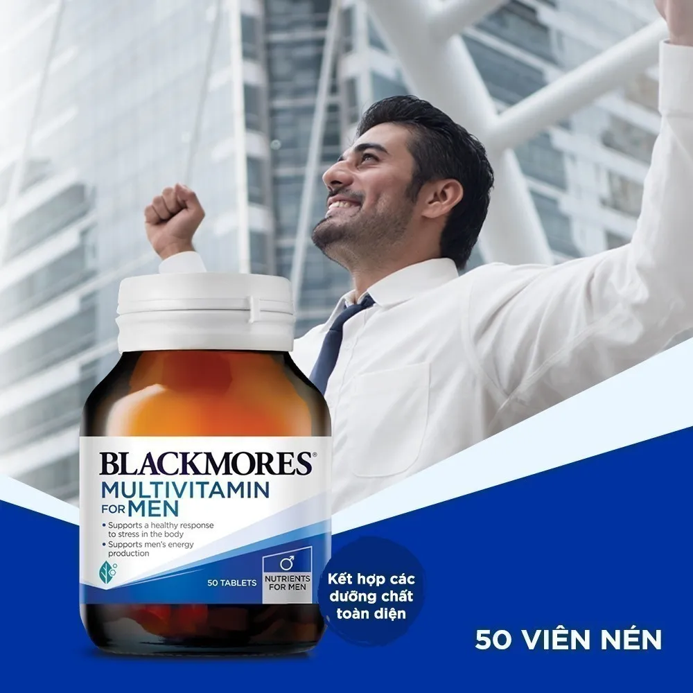 Ảnh Vitamin Tổng Hợp Hỗ Trợ Sức Khỏe Nam Giới Blackmores Multivitamin For Men Lọ 50 Viên 1