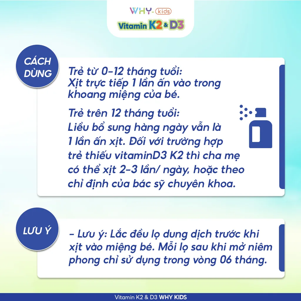 Ảnh Vitamin Whykids D3K2 Dạng Xịt Giúp Bé Hấp Thụ Canxi Hỗ Trợ Phát Triển Chiều Cao - Chai 15ml 3