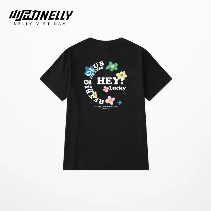 Ảnh Áo thun NELLY Cotton 260gsm Premium - Flower Lucky Tay Lỡ Form Rộng Nam Nữ 1
