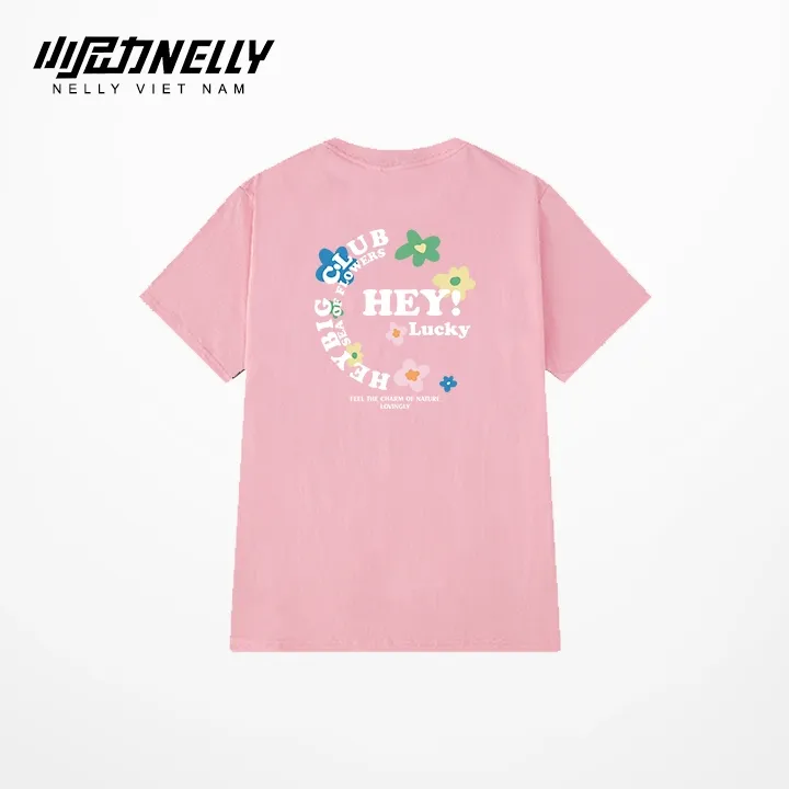 Ảnh Áo thun NELLY Cotton 260gsm Premium - Flower Lucky Tay Lỡ Form Rộng Nam Nữ 3