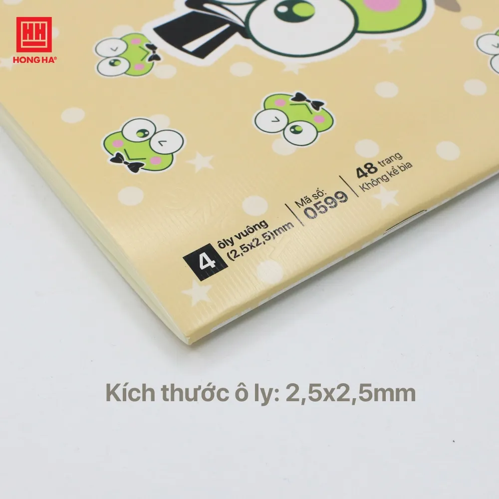 Ảnh Vở 4 ô ly 48 trang Hồng Hà Ếch cốm định lượng 100gsm - 0599 3