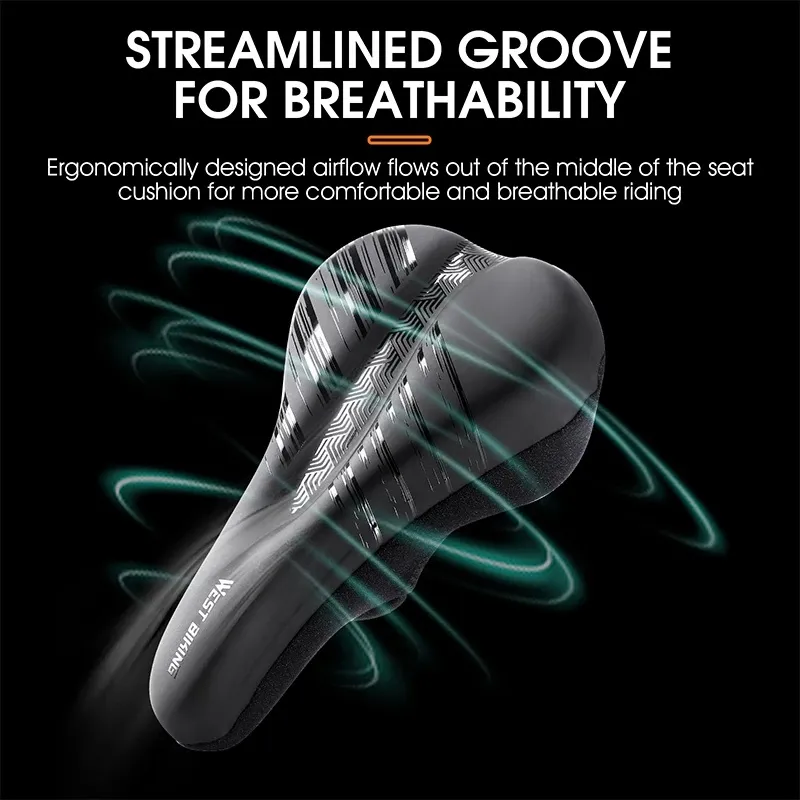 Ảnh Vỏ bọc yên xe đạp WEST BIKING bằng da PU và xốp silicone mềm mại dày chống trượt 2