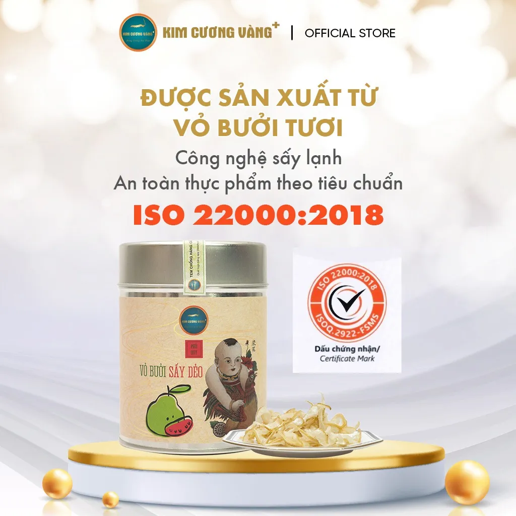 Ảnh Vỏ Bưởi Sấy Dẻo Kim Cương Vàng - Hương Vị Tự Nhiên, Hỗ Trợ Giảm Cân, Ngăn Ngừa Lão Hóa (60Gr/Hộp) 2