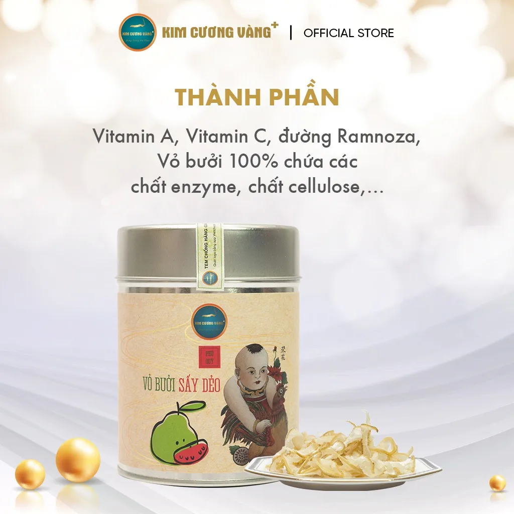 Ảnh Vỏ Bưởi Sấy Dẻo Kim Cương Vàng - Hương Vị Tự Nhiên, Hỗ Trợ Giảm Cân, Ngăn Ngừa Lão Hóa (60Gr/Hộp) 3