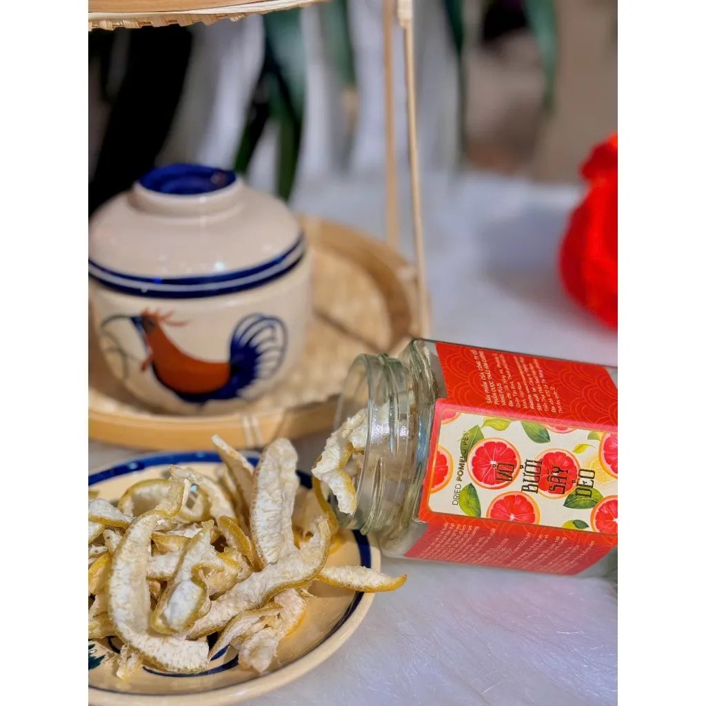 Ảnh Vỏ Bưởi Sấy Lạnh Nguyên Chất Kim Cương Vàng Giảm Đờm Chữa Ho Khan Tiếng Tăng Đề Kháng Lọ 60 Gram 4