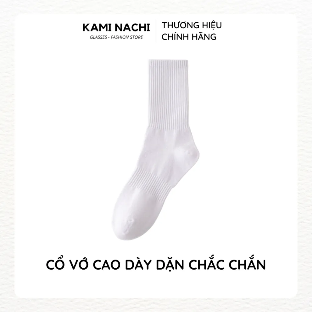 Ảnh Vớ dài ngang bắp chân vải mỏng mềm, thông hơi thoáng khí màu trắng đen - Chính hãng KAMI NACHI 3