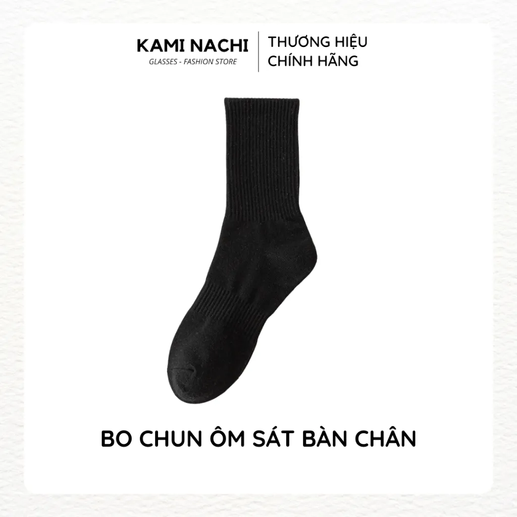 Ảnh Vớ dài ngang bắp chân vải mỏng mềm, thông hơi thoáng khí màu trắng đen - Chính hãng KAMI NACHI 4
