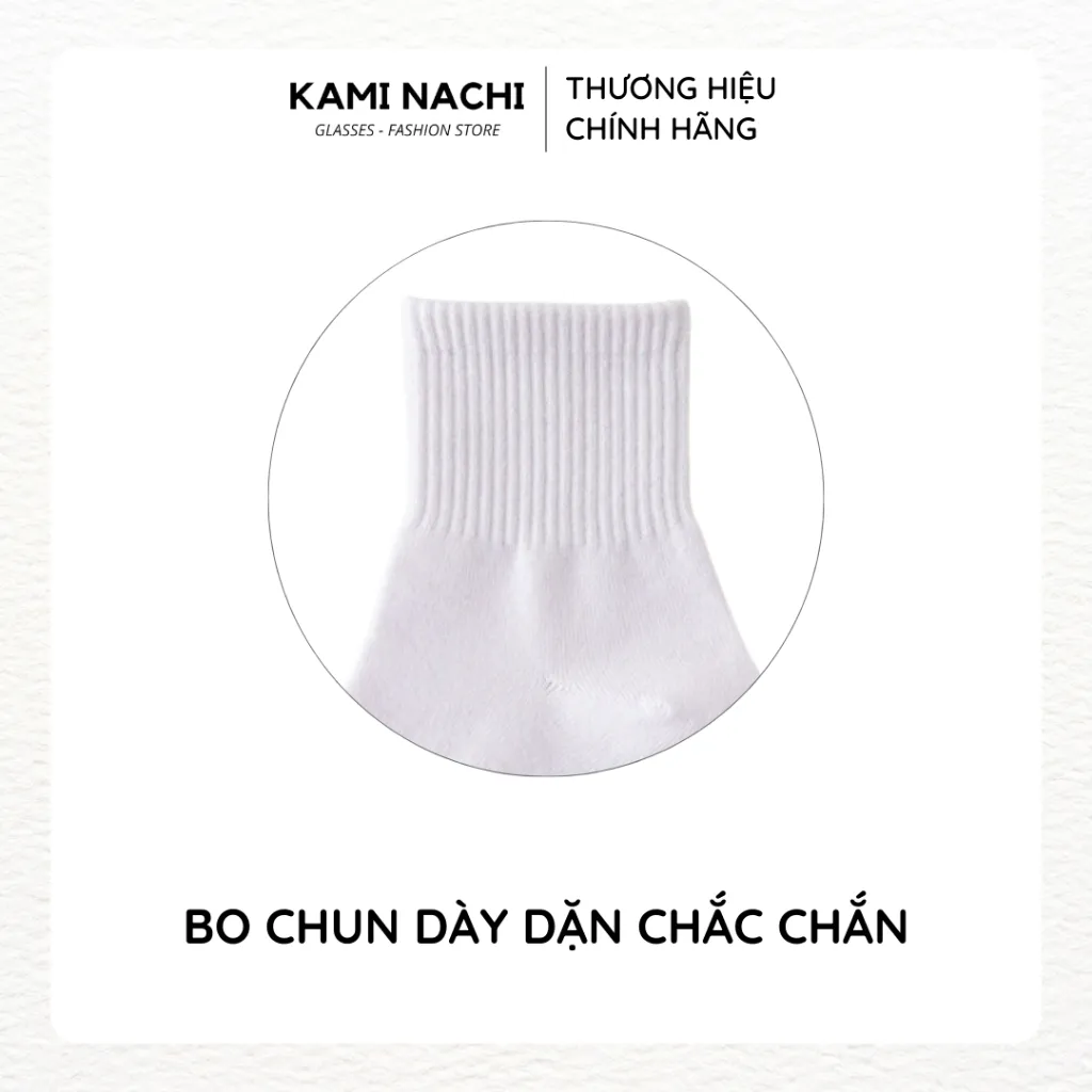 Ảnh Vớ dài trên mắt cá chân vải mỏng mềm, thông hơi thoáng khí màu trắng đen - Chính hãng KAMI NACHI 3