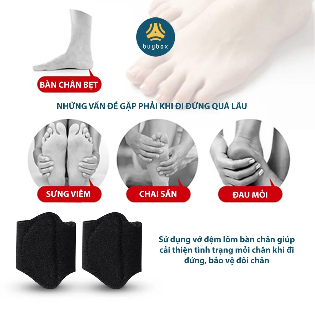 Ảnh Vớ đệm lõm bàn chân giảm mỏi chân khi đi đứng quá lâu,  bảo vệ đôi chân của bạn - Buybox - BBPK289 1