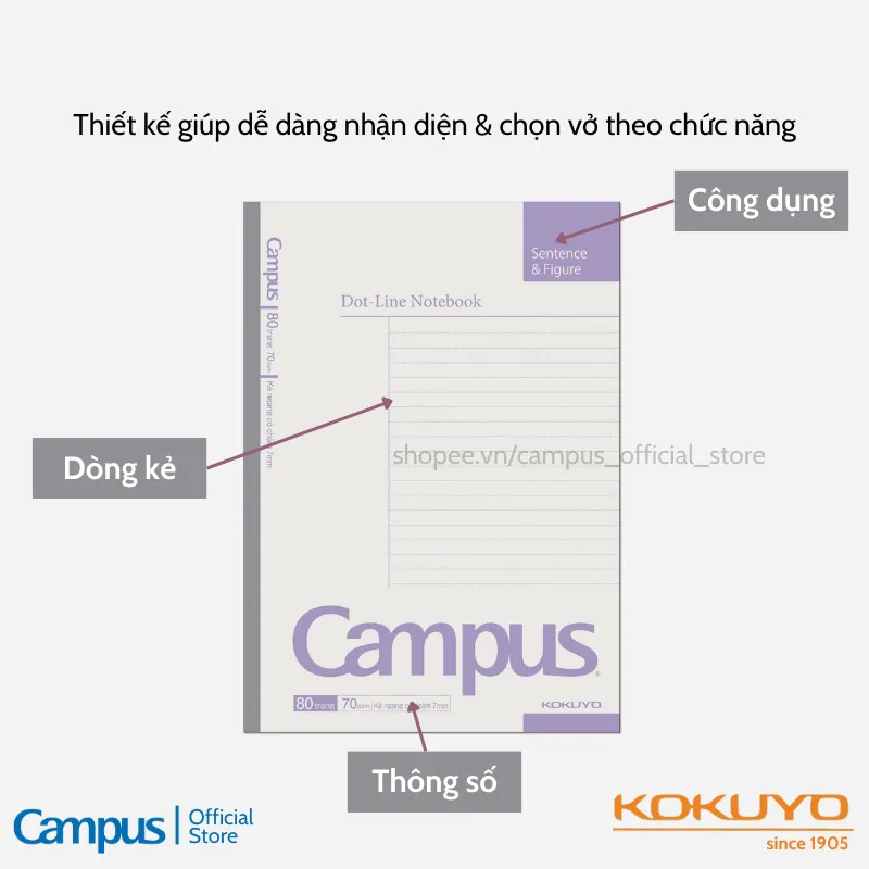 Ảnh Vở Gáy Keo Basic Notebook Phong Cách Đơn Giản Dòng Kẻ Tự Chọn 80/120/200 Trang Khổ A4/B5 Chính Hãng Campus 2