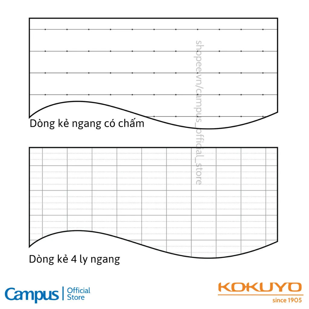 Ảnh Vở Gáy Keo Meow Series Kẻ 4 Ly Ngang - Kẻ Ngang Có Chấm 120-200 Trang Khổ A5/B5 Chính Hãng Campus 3