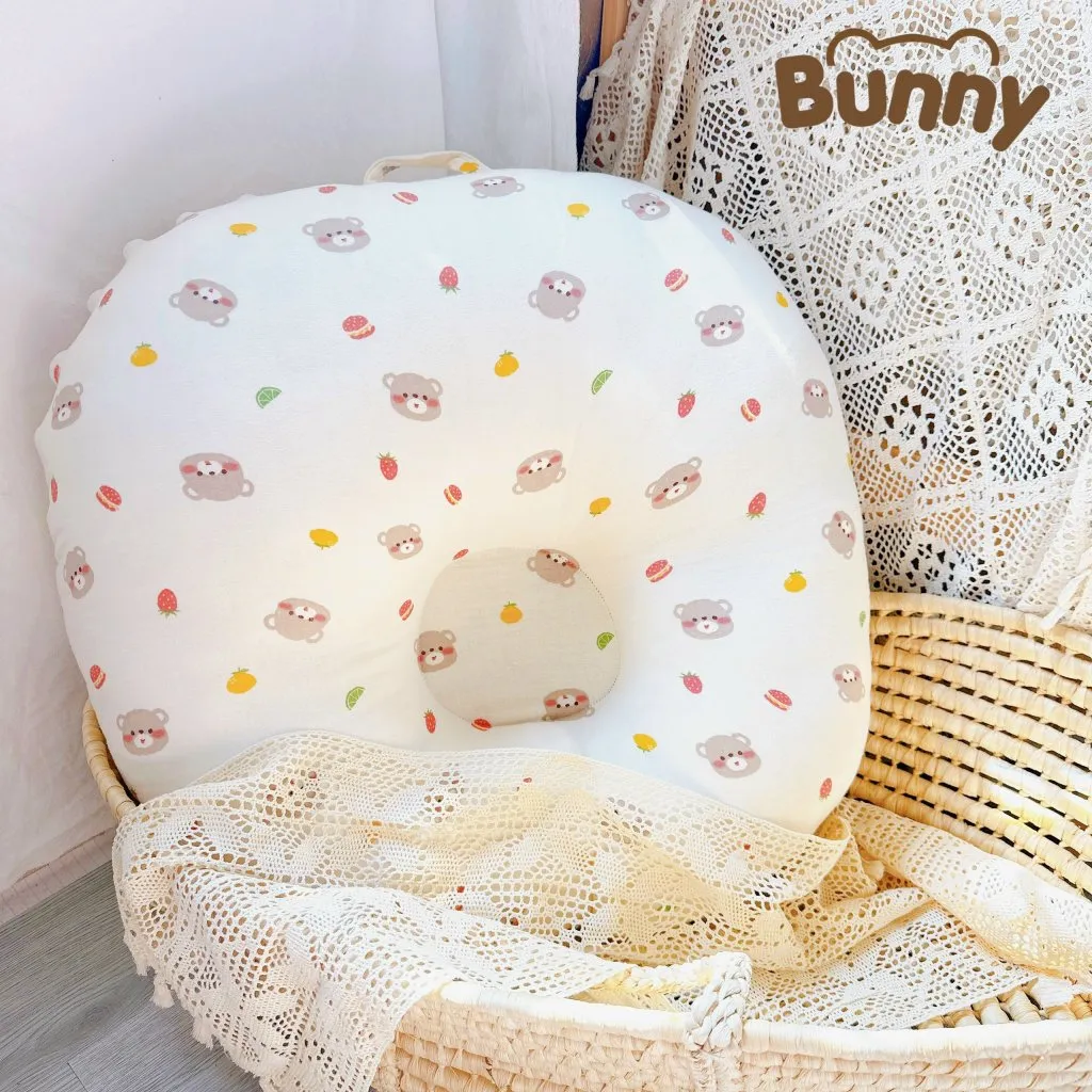 Ảnh Vỏ gối chống trào ngược muslin, trần bông Kidsword Bunny kích thước 70x70x20cm (Lưu ý dành cho ruột gối chữ C ) 3