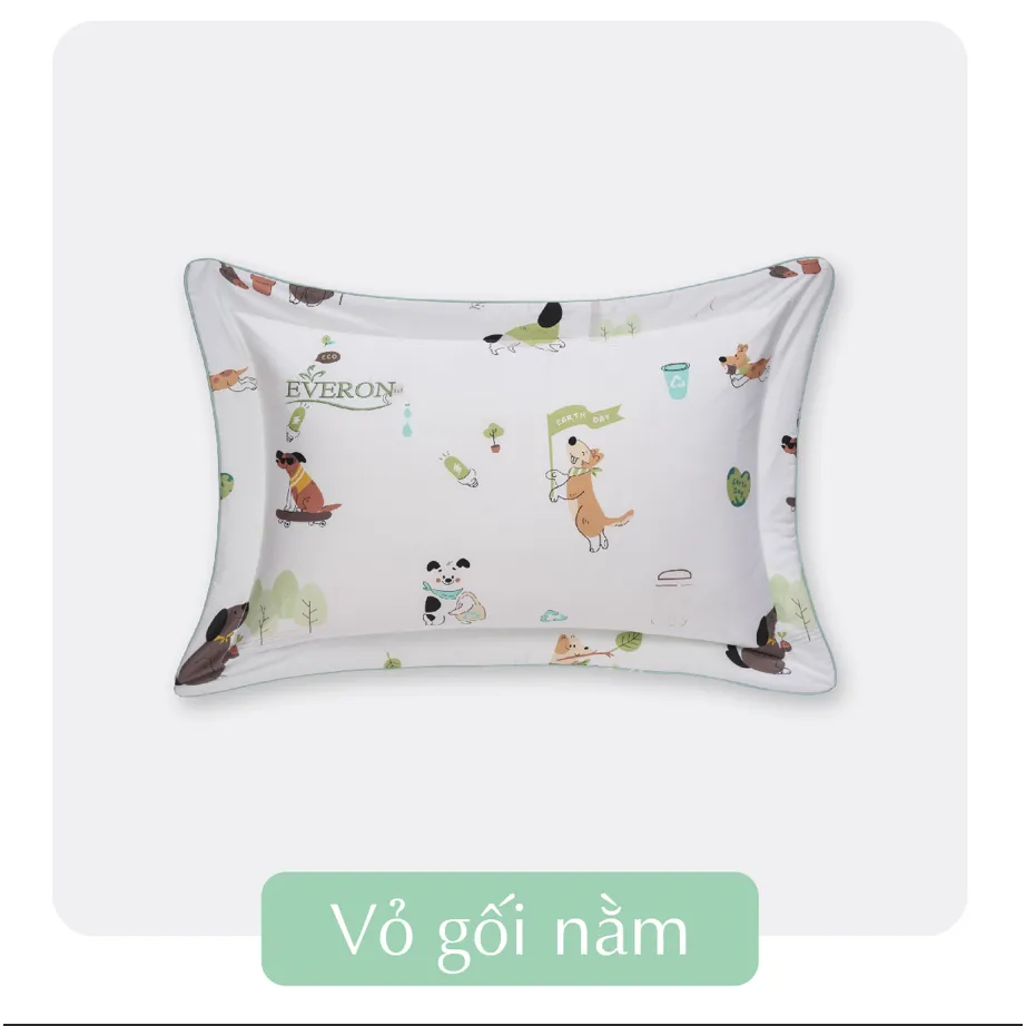 Ảnh Vỏ gối nằm BST2025 Everon (Kích thước 45x65, Họa tiết in/thêu, Chất liệu Tencel/Modal/Cotton) 1