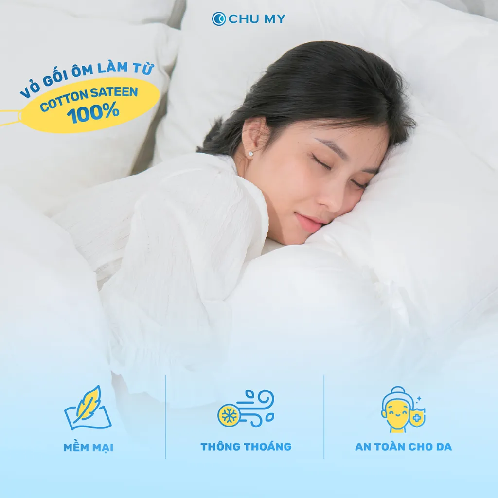 Ảnh Vỏ gối ôm CHU MY T400, 100% cotton, màu trắng, 40x100cm - Chuẩn khách sạn 2