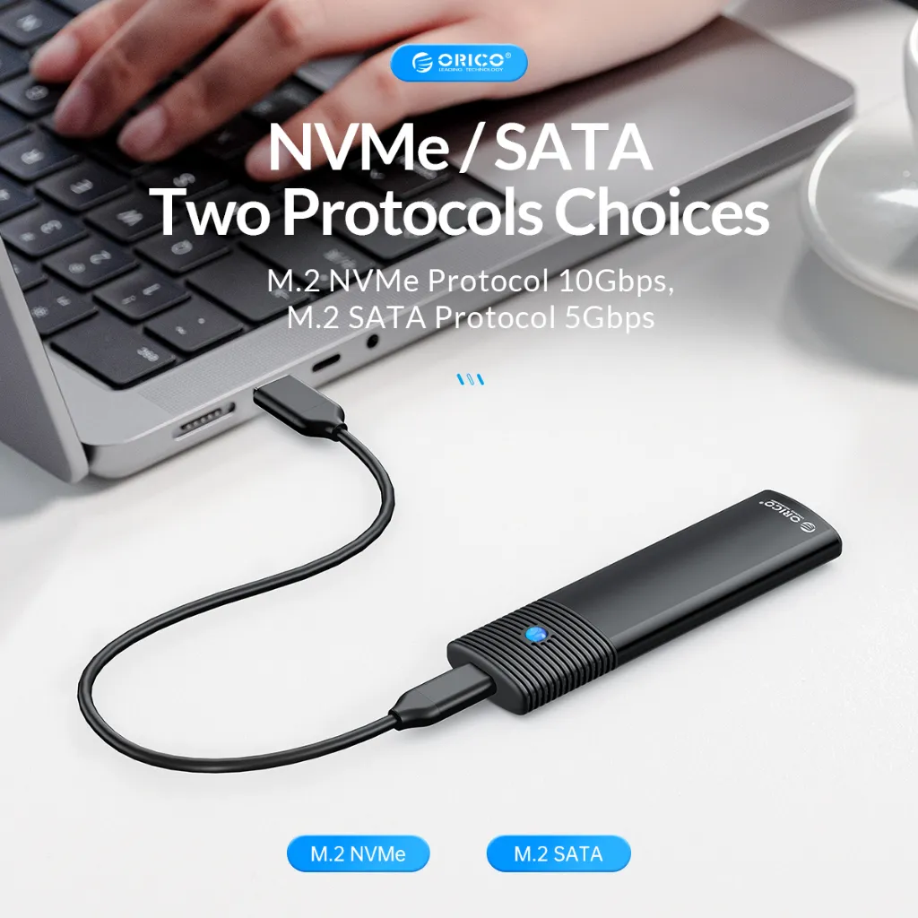 Ảnh Vỏ SSD ORICO M2 NVME USB3.0 Type-C PCIe SSD Tương thích với SSD NGFF NVME cho Mac (PWM2) 2