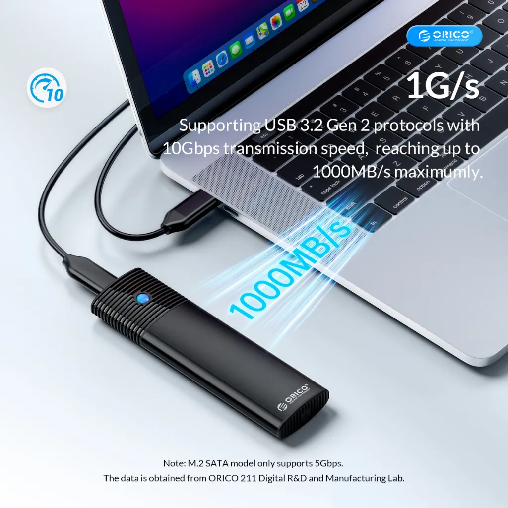 Ảnh Vỏ SSD ORICO M2 NVME USB3.0 Type-C PCIe SSD Tương thích với SSD NGFF NVME cho Mac (PWM2) 3