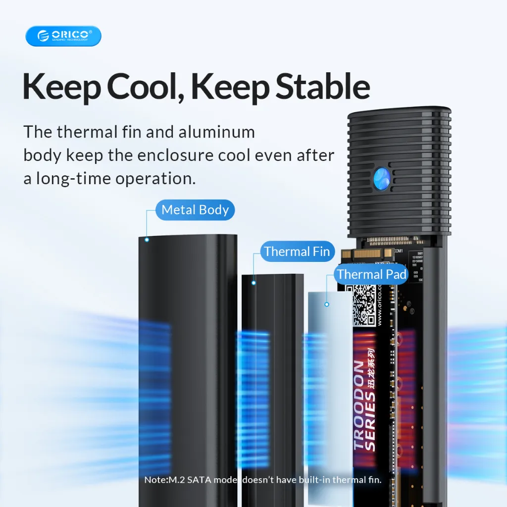 Ảnh Vỏ SSD ORICO M2 NVME USB3.0 Type-C PCIe SSD Tương thích với SSD NGFF NVME cho Mac (PWM2) 4