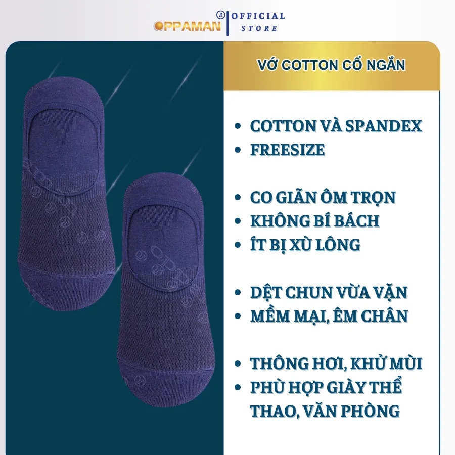 Ảnh Vớ trơn tất lười nam vớ lười trơn nam nữ vải coton chống hôi chân tất lười nam cao cấp OVT4 OPPAMAN 2