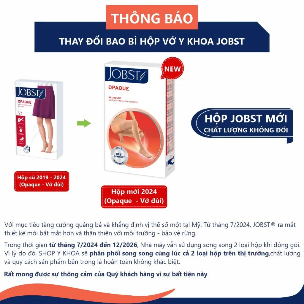 Ảnh Vớ Y Khoa JOBST Opaque Sensitive [Da nhạy cảm] - Vớ Đùi, Màu Da, Kín Ngón, Áp Lực 20-30mmHg, 2 chiếc (Tất Y Khoa) 3
