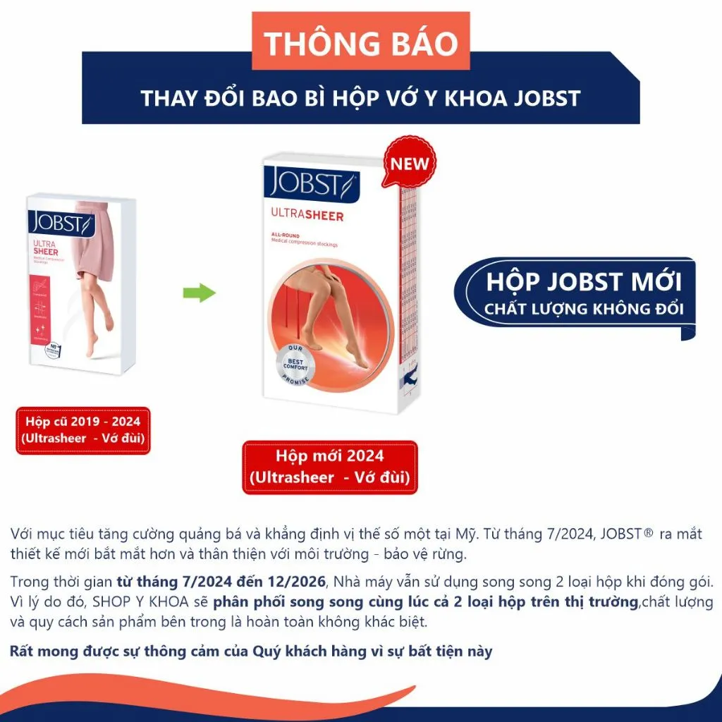 Ảnh Vớ Y Khoa Siêu Mỏng JOBST UltraSheer - Vớ Đùi, Màu Da, Kín Ngón, Áp Lực 20-30mmHg, 2 Chiếc (Tất Y Khoa) 3