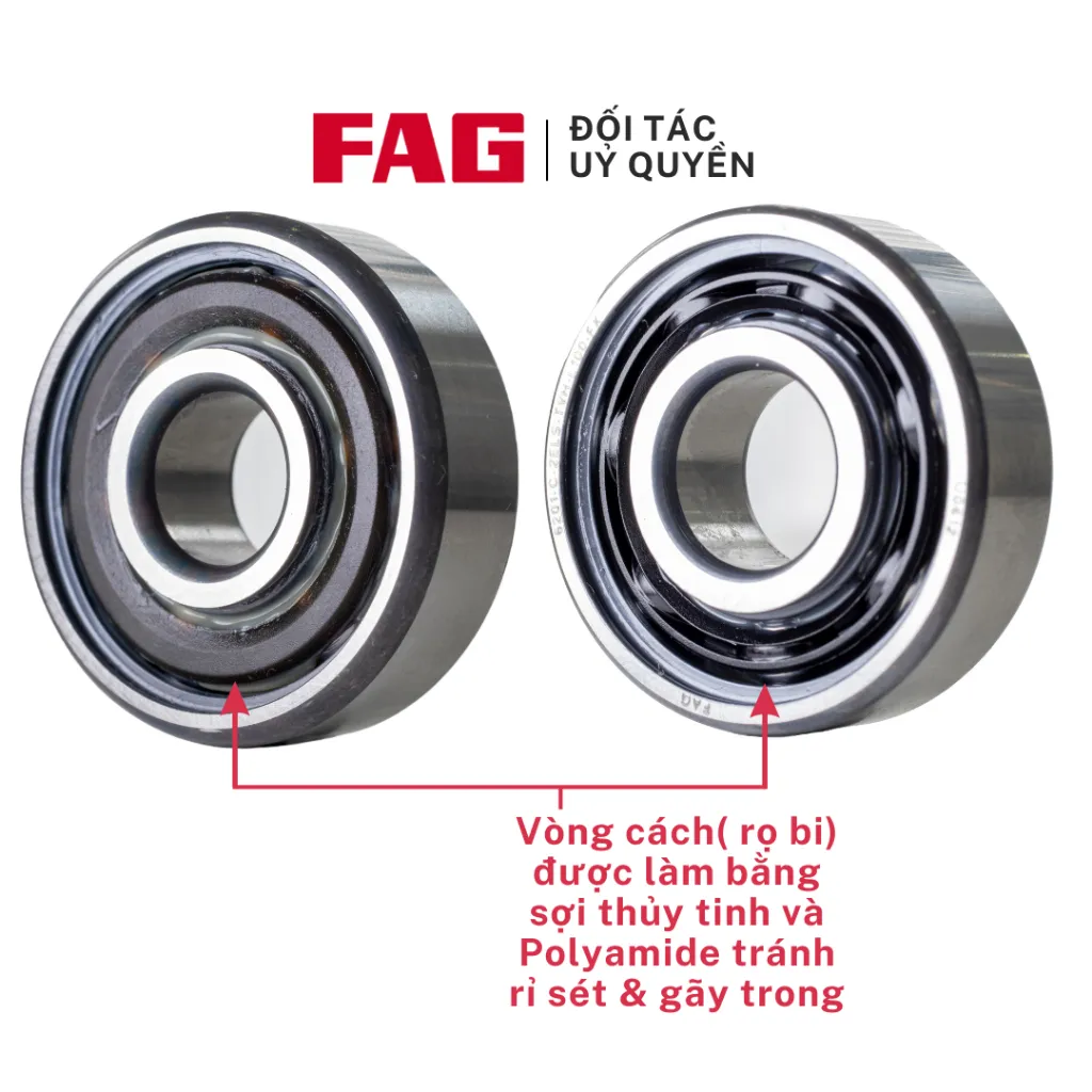 Ảnh Vòng bi bánh xe FAG - 6301 lắp theo xe Honda Wave, Future, Air Blade, Lead, SH 2