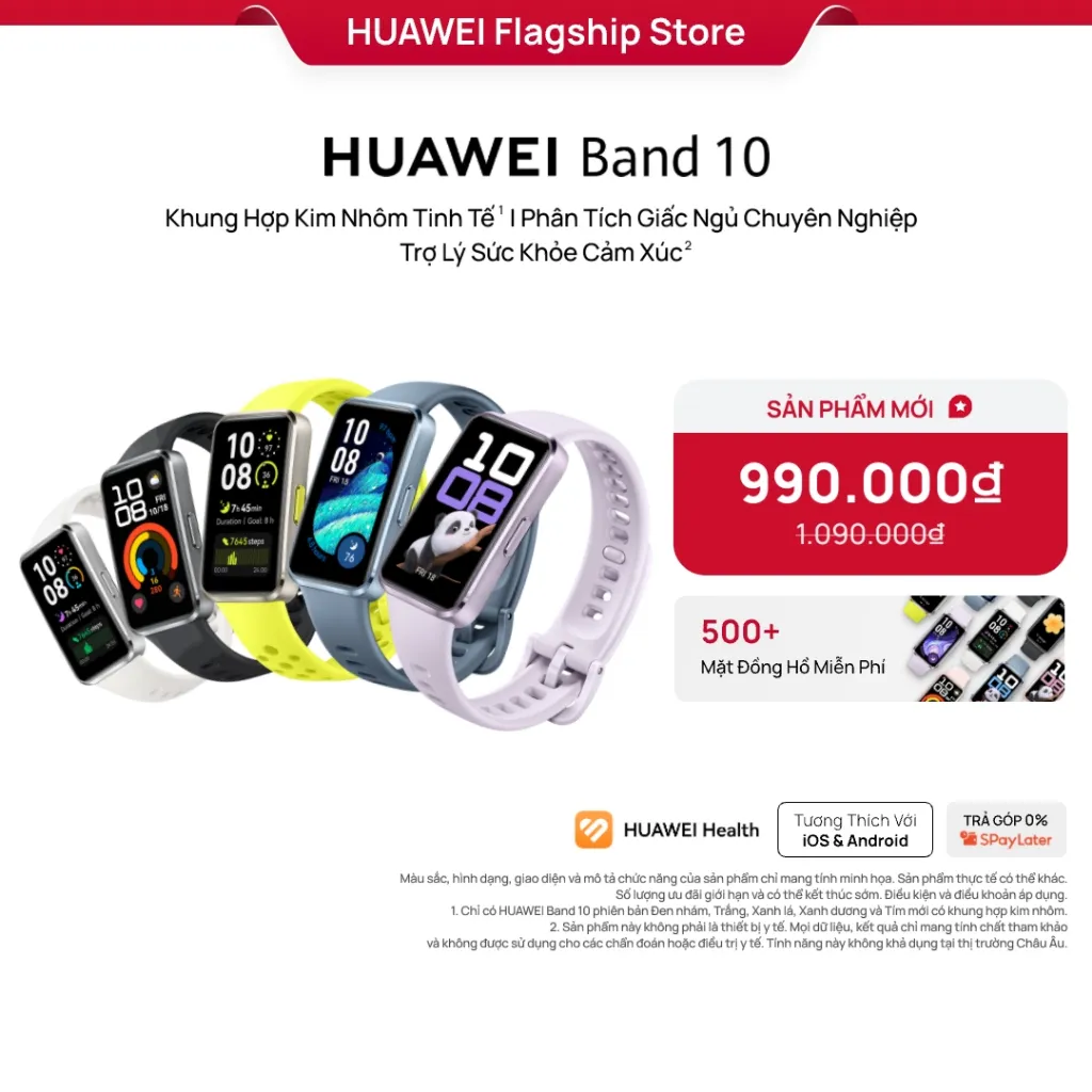 Ảnh Vòng Đeo Tay Thông Minh HUAWEI Band 10 Khung Hợp Kim Nhôm Tinh Tế | Phân Tích Giấc Ngủ Chuyên Nghiệp 2