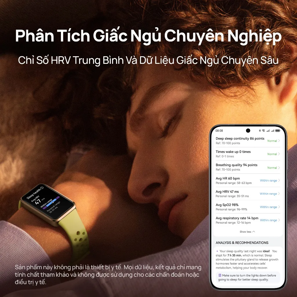 Ảnh Vòng Đeo Tay Thông Minh HUAWEI Band 10 Khung Hợp Kim Nhôm Tinh Tế | Phân Tích Giấc Ngủ Chuyên Nghiệp 4